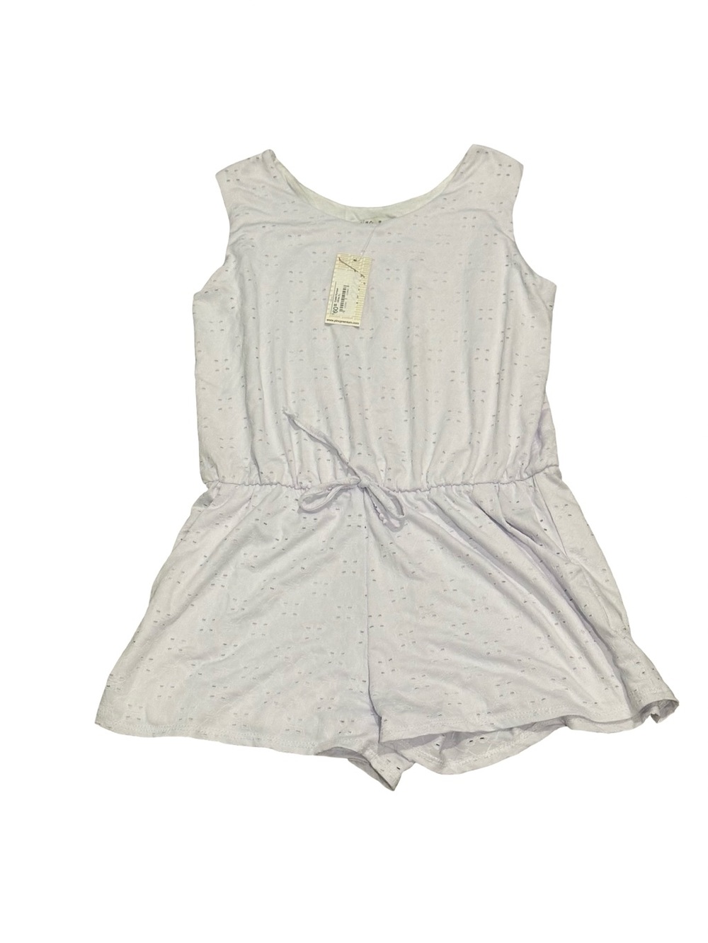 NWT Pinc Premium Girls XL Sleeveless Eyelet Romper in White